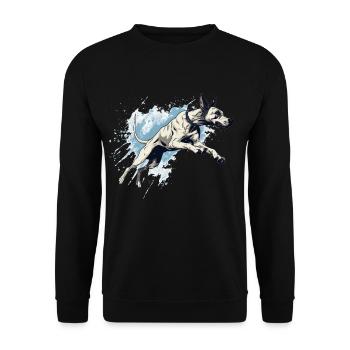 Plongée dans l’eau à quai des Danois - Sweat-shirt Unisexe - noir - Devant - Alina (178cm) & Michal (187cm)