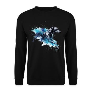 Whippet Dock-Diving into Water - Unisex Sweatshirt - black - Front - Alina (178cm) & Michal (187cm)
