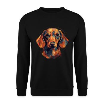 Colorful Dachshund art design - Unisex Sweatshirt - black - Front - Alina (178cm) & Michal (187cm)