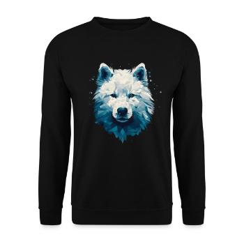 Colorful Samoyed art design - Unisex Sweatshirt - black - Front - Alina (178cm) & Michal (187cm)