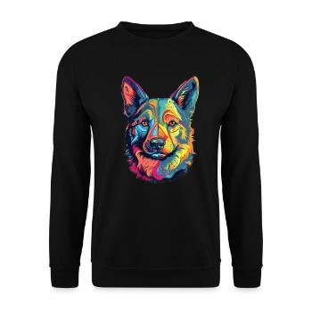 Colorful Valhund art design - Unisex Sweatshirt - black - Front - Alina (178cm) & Michal (187cm)
