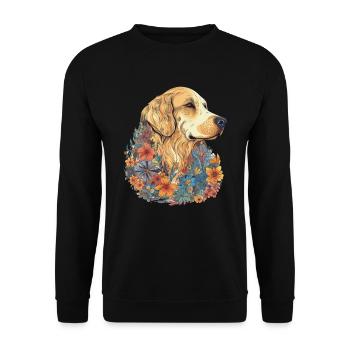 Colorful Golden-retriever art design - Unisex Sweatshirt - black - Front - Alina (178cm) & Michal (187cm)