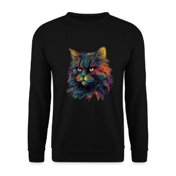 Chat persan coloré - Sweat-shirt Unisexe - noir - Devant - Alina (178cm) & Michal (187cm)