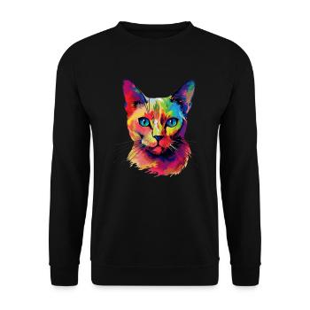 Chat birman coloré - Sweat-shirt Unisexe - noir - Devant - Alina (178cm) & Michal (187cm)