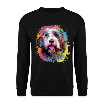 Colorful Bearded-collie - Unisex Sweatshirt - black - Front - Alina (178cm) & Michal (187cm)