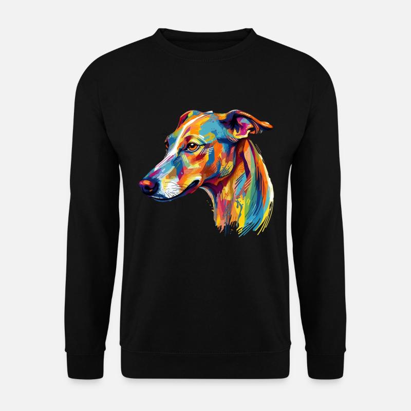 Buntes Whippet - Unisex Pullover - Schwarz