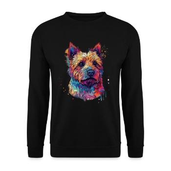 Colorful Norwich-terrier - Unisex Sweatshirt - black - Front - Alina (178cm) & Michal (187cm)