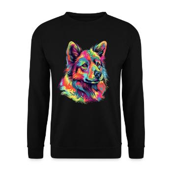 Colorful Norwegian-buhund - Unisex Sweatshirt - black - Front - Alina (178cm) & Michal (187cm)