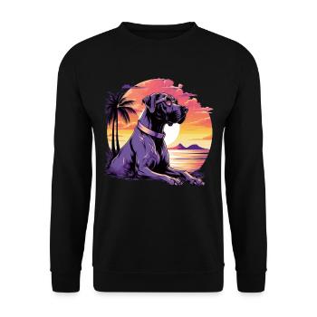 Colorful Great-dane with sunglasses - Unisex Sweatshirt - black - Front - Alina (178cm) & Michal (187cm)