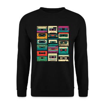 Music cassette retro - Unisex Sweatshirt - black - Front - Alina (178cm) & Michal (187cm)