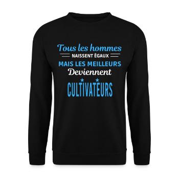 tous les hommes naissent égaux Cultivateurs - Sweat-shirt Unisexe - noir - Devant - Alina (178cm) & Michal (187cm)