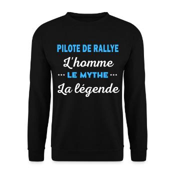 PILOTE DE RALLYE homme mythe légende - Sweat-shirt Unisexe - noir - Devant - Alina (178cm) & Michal (187cm)