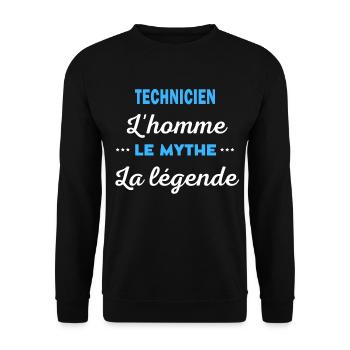 TECHNICIEN homme mythe légende - Sweat-shirt Unisexe - noir - Devant - Alina (178cm) & Michal (187cm)