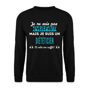 Je ne suis pas parfait DIÉTÉTICIEN - Sweat-shirt Unisexe - noir - Devant - Alina (178cm) & Michal (187cm)