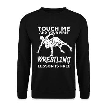 Wrestling Wrestling Saying Sayings - Unisex Sweatshirt - black - Front - Alina (178cm) & Michal (187cm)