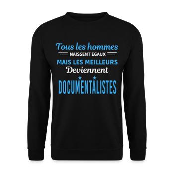 tous les hommes naissent égaux Documentalistes - Sweat-shirt Unisexe - noir - Devant - Alina (178cm) & Michal (187cm)