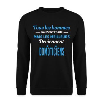 tous les hommes naissent égaux Domoticiens - Sweat-shirt Unisexe - noir - Devant - Alina (178cm) & Michal (187cm)