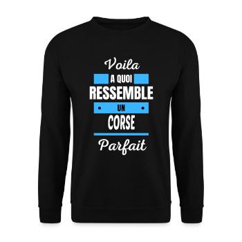 Voila a quoi ressemble un CORSE parfait - Sweat-shirt Unisexe - noir - Devant - Alina (178cm) & Michal (187cm)