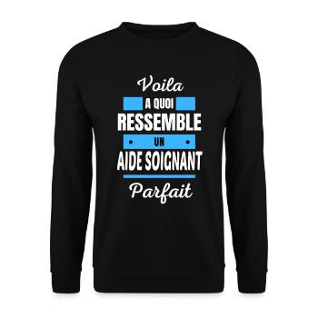 Voila a quoi ressemble un AIDE SOIGNANT parfait - Sweat-shirt Unisexe - noir - Devant - Alina (178cm) & Michal (187cm)