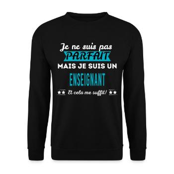 Je ne suis pas parfait ENSEIGNANT - Sweat-shirt Unisexe - noir - Devant - Alina (178cm) & Michal (187cm)
