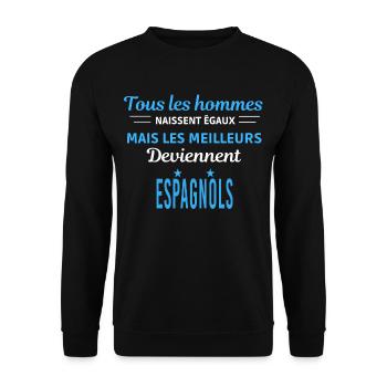 tous les hommes naissent égaux Espagnols - Sweat-shirt Unisexe - noir - Devant - Alina (178cm) & Michal (187cm)