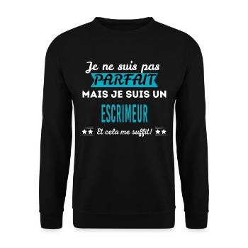Je ne suis pas parfait ESCRIMEUR - Sweat-shirt Unisexe - noir - Devant - Alina (178cm) & Michal (187cm)