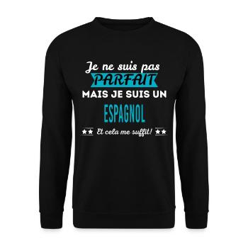 Je ne suis pas parfait ESPAGNOL - Sweat-shirt Unisexe - noir - Devant - Alina (178cm) & Michal (187cm)