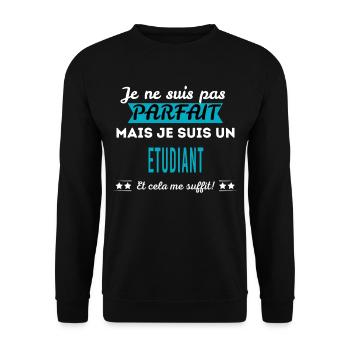 Je ne suis pas parfait ETUDIANT - Sweat-shirt Unisexe - noir - Devant - Alina (178cm) & Michal (187cm)