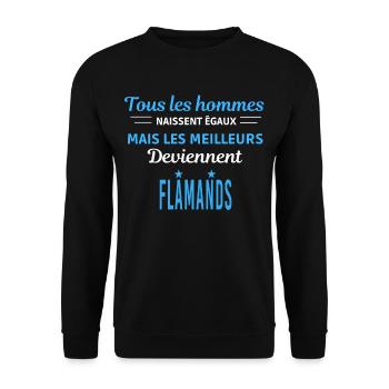 tous les hommes naissent égaux Flamands - Sweat-shirt Unisexe - noir - Devant - Alina (178cm) & Michal (187cm)