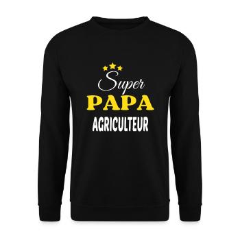 Super Papa AGRICULTEUR ANNIVERSAIRE - Sweat-shirt Unisexe - noir - Devant - Alina (178cm) & Michal (187cm)