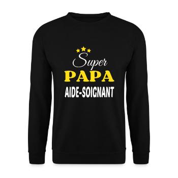 Super Papa AIDE-SOIGNANT ANNIVERSAIRE - Sweat-shirt Unisexe - noir - Devant - Alina (178cm) & Michal (187cm)