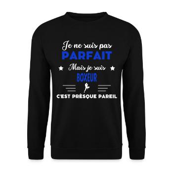 je ne suis pas parfait - idée de cadeau boxeur - Sweat-shirt Unisexe - noir - Devant - Alina (178cm) & Michal (187cm)