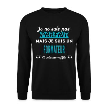 Je ne suis pas parfait FORMATEUR - Sweat-shirt Unisexe - noir - Devant - Alina (178cm) & Michal (187cm)