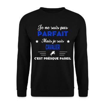 je ne suis pas parfait - idée de cadeau cavalier - Sweat-shirt Unisexe - noir - Devant - Alina (178cm) & Michal (187cm)