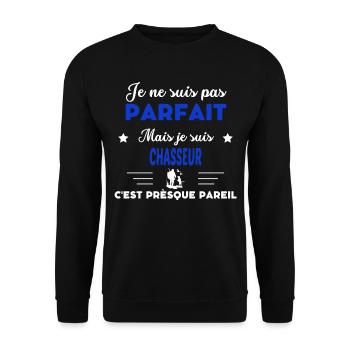 je ne suis pas parfait - idée de cadeau chasseur - Sweat-shirt Unisexe - noir - Devant - Alina (178cm) & Michal (187cm)