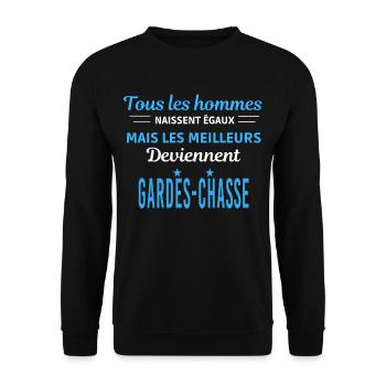 tous les hommes naissent égaux Gardes-chasse - Sweat-shirt Unisexe - noir - Devant - Alina (178cm) & Michal (187cm)