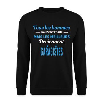 tous les hommes naissent égaux Garagistes - Sweat-shirt Unisexe - noir - Devant - Alina (178cm) & Michal (187cm)