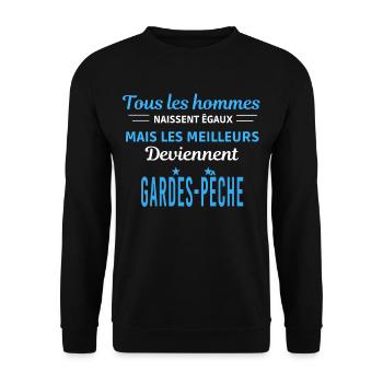 tous les hommes naissent égaux Gardes-pêche - Sweat-shirt Unisexe - noir - Devant - Alina (178cm) & Michal (187cm)