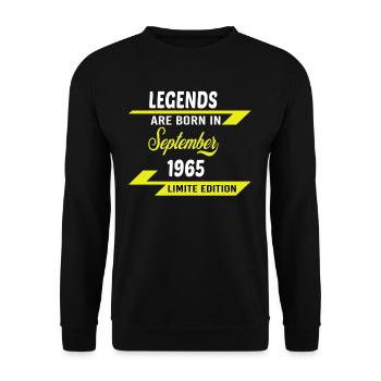 LEGENDS ARE BORN IN 1965 BIRTHDAY GIFT copy - Unisex Sweatshirt - black - Front - Alina (178cm) & Michal (187cm)