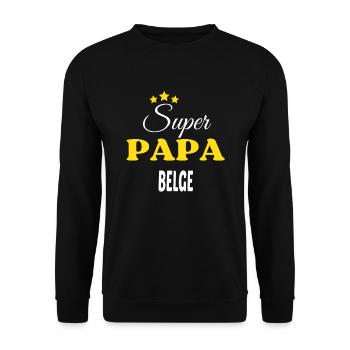 Super Papa BELGE ANNIVERSAIRE - Sweat-shirt Unisexe - noir - Devant - Alina (178cm) & Michal (187cm)