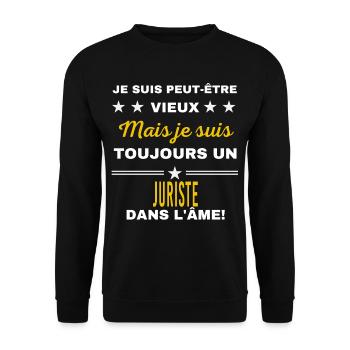 Je suis peut-être vieux JURISTE - Sweat-shirt Unisexe - noir - Devant - Alina (178cm) & Michal (187cm)