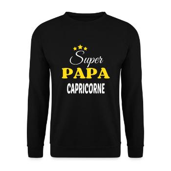Super Papa CAPRICORNE ANNIVERSAIRE - Sweat-shirt Unisexe - noir - Devant - Alina (178cm) & Michal (187cm)