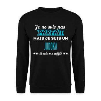 Je ne suis pas parfait JUDOKA - Sweat-shirt Unisexe - noir - Devant - Alina (178cm) & Michal (187cm)