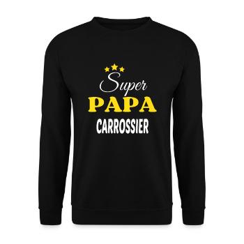 Super Papa CARROSSIER ANNIVERSAIRE - Sweat-shirt Unisexe - noir - Devant - Alina (178cm) & Michal (187cm)