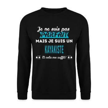 Je ne suis pas parfait KAYAKISTE - Sweat-shirt Unisexe - noir - Devant - Alina (178cm) & Michal (187cm)