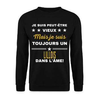 Je suis peut-être vieux LILLOIS - Sweat-shirt Unisexe - noir - Devant - Alina (178cm) & Michal (187cm)