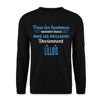 tous les hommes naissent égaux Lillois - Sweat-shirt Unisexe - noir - Devant - Alina (178cm) & Michal (187cm)