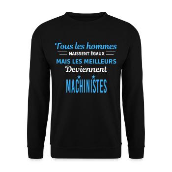 tous les hommes naissent égaux Machinistes - Sweat-shirt Unisexe - noir - Devant - Alina (178cm) & Michal (187cm)