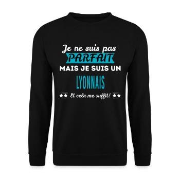 Je ne suis pas parfait LYONNAIS - Sweat-shirt Unisexe - noir - Devant - Alina (178cm) & Michal (187cm)