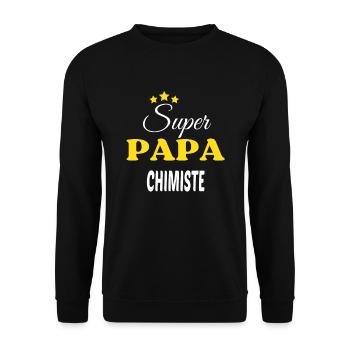 Super Papa CHIMISTE ANNIVERSAIRE - Sweat-shirt Unisexe - noir - Devant - Alina (178cm) & Michal (187cm)